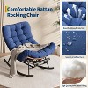 TackView Rocking Chair with Footrest, Oversized Patio Papasan Chairs with Cushion - 4 of 4