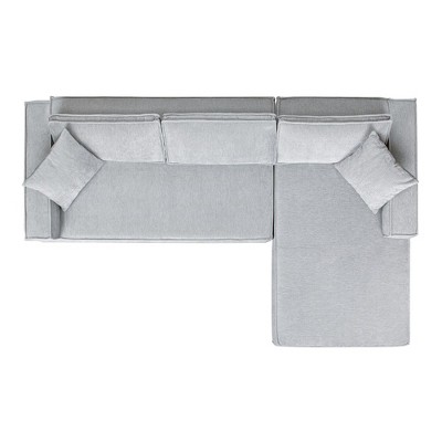 Brenley Ash Gray Chenille 110.5" Pillow Back Sectional Sofa