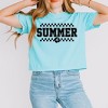 Simply Sage Market Women's Checkered Summer Varsity Short Sleeve Relaxed Fit Cropped Tee - 3 of 4
