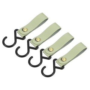 Unique Bargains PU Leather Strap Camping Outdoor Plastic S Shelf Hooks and Hangers 4 Pcs - 1 of 4