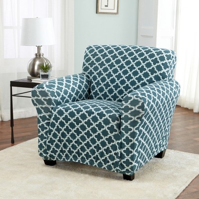 Great Bay Home Stretch Printed Washable Chair Slipcover (chair, Smoke ...