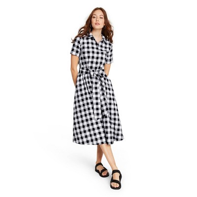 Women's Gingham Button-Front Shirtdress 