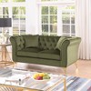 Standard Velvet Tufted Scroll-Arm Chesterfield Stanford Loveseat with Plush Multi-Density Foam Cushions and Premium Craftsmanship - 2 of 4