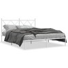 vidaXL Metal Bed Frame without Mattress with Headboard White 59.1"x78.7" - 2 of 4