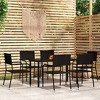 vidaXL Garden Dining Set - Black 55.1" Table Length 6 Items - 2 of 4