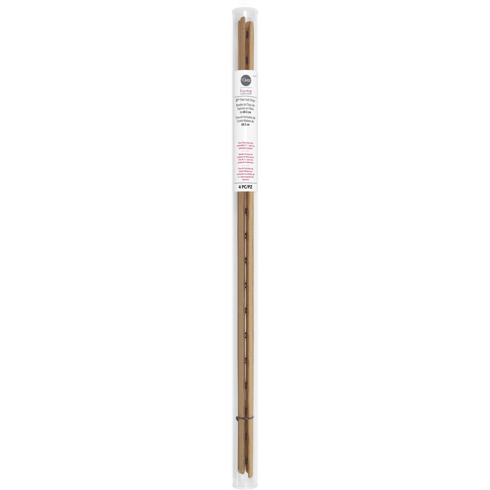 Dritz 4ct Home Fiber Tack Strip 1/2 x 27" with 9/16" Tacks: Brown Wooden Craft Embellishments, 12+ Age, 28.75" Length