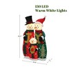 LuxenHome Snowman Family with Joy Greeting Holiday Decoration with Lights for Indoor and Outdoor Red, Green, White, Black - 2 of 4