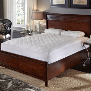 Hotel Laundry King Quiet Cotton Waterproof Mattress Pad: Machine Washable, Fits Up to 21" Depth, Woven Fabric - 1 of 3