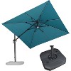 PURPLE LEAF 10x10 Ft Cantilever Umbrella Square Solar Powered LED Outdoor Patio Umbrella with 360°Rotation Adjustable With Base - 2 of 4