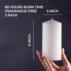 3x6 Pillar Candles Set of 3 - Large Pillar Candles Long Burning Perfect for Any Occasion - Cylinder Candles Unscented Long Burning - 2 of 4