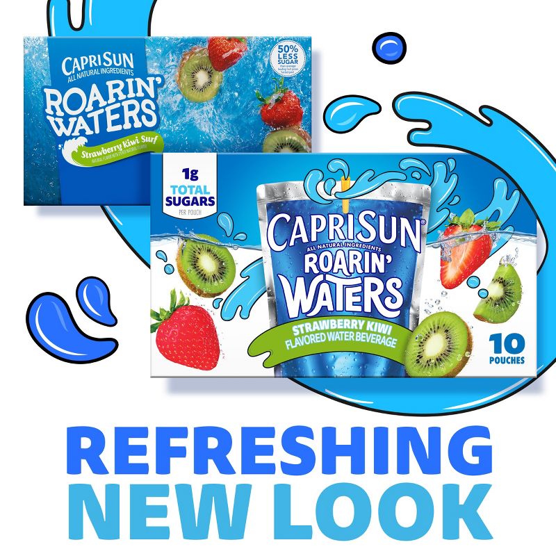 Capri Sun Roarin' Waters Strawberry Kiwi Juice Drinks - 10pk/6 fl oz Pouches, 3 of 19