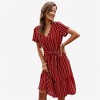 Anna-Kaci Women's V-Neck Short Sleeve Tiered Midi Dress with Waist Tie - 4 of 4