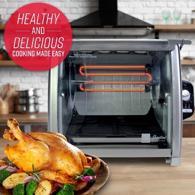Stainless Steel Countertop Rotisserie Oven with 3 Cooking Functions