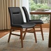 Subrtex Solid Wood dining Chair Faux Leather Upholstered Side Chair (Set of 2) - 2 of 4
