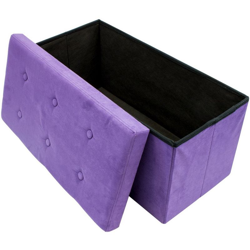 Sorbus Collapsible Bench Ottoman With Cover - Faux Suede, 5 of 6