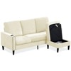 FONTOI Sofas, L-shaped Sofa with Storage Chaise and Cup Holders, 3-Seat Sofa Couch for Living Room Apartment Office, White, 78.35"*35.43"*52.36" - 3 of 4