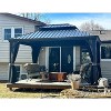 PURPLE LEAF Outdoor Gazebo Aluminum Frame Galvanized Steel Double Roof Patio Hardtop Gazebo with Curtains and Netting for Patio Lawn and Garden - 3 of 4