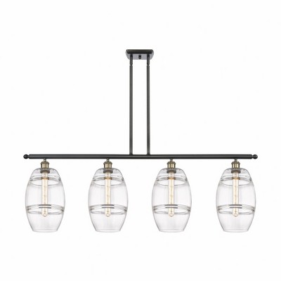 Vaz - 4 Light Stem Hung Island In Industrial Style-10.38 Inches Tall and 48 Inches Wide