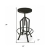 HomeRoots 39" Black Manufactured Wood and Iron Backless Swivel Bar Chair - 3 of 4