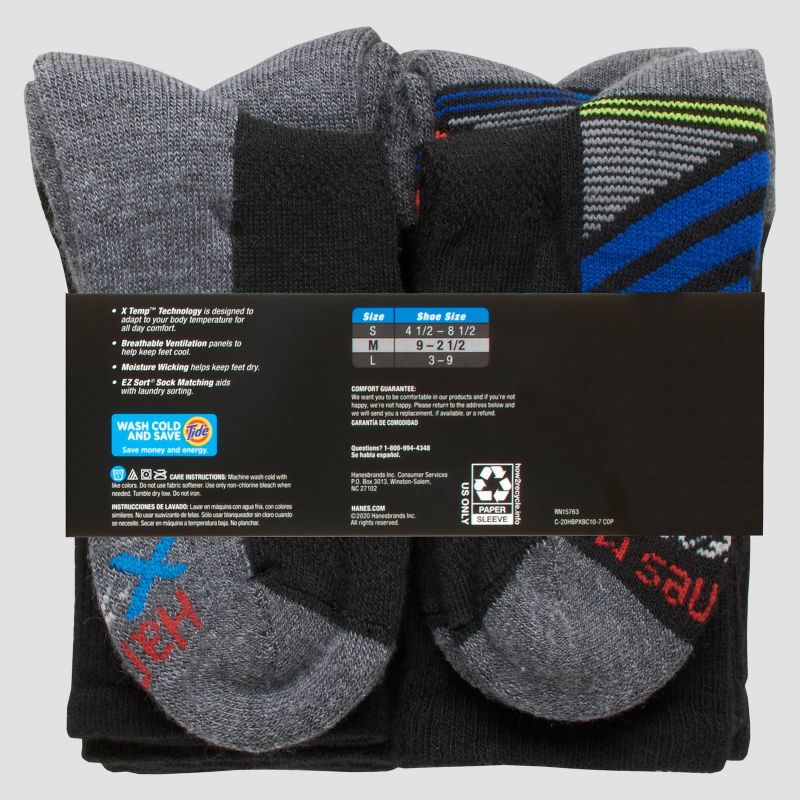 Hanes Boys' 10pk Premium Crew Socks, 3 of 5