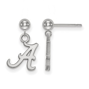 Black Bow Jewelry 14k White Gold Alabama Crimson Tide NCAA Dangle Earrings - 1 of 3
