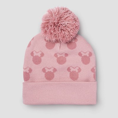 Image of Toddler Minnie Mouse Beanie with Pom - Pink OSFM