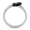 Slickblue High Polished Stainless Steel Ring for Women, Clear Crystal Accent, Novelty Statement, Size 5-10 - 3 of 4