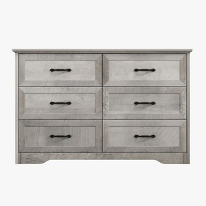5/6 Drawer Dresser Farmhouse Storage Cabinet, Tall Chest of Drawers, Modern Wood Large Storage Closet Organizers for Living Room, Entryway, Hallway - 1 of 4