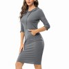 Women's Hoodie Dress Pullover Hoody Dress Casual Fitted Knee Length Dress with Pocket - 4 of 4