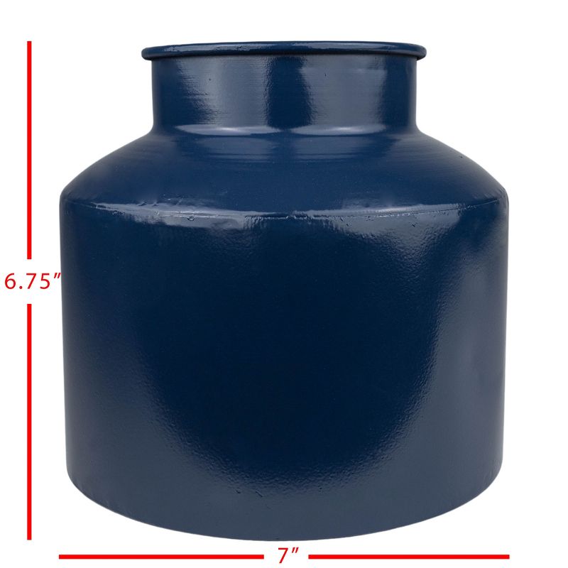 Blue Metal Round Vase - Foreside Home & Garden, 6 of 7