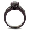 Slickblue Women’s Stainless Steel Ring with Clear or Amethyst CZ, Marquise Center, Silver or Brown, Size 5-10 - 3 of 4