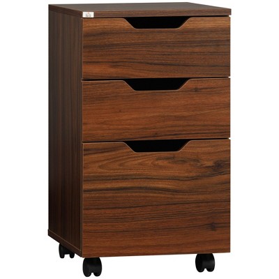 NicBex 3 Drawer Mobile File Cabinet with Casters,Office Cabinet with Grooved Handle Design,Modern Storage Cabinet,Filing Cabinet for Home Office