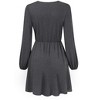 Womens Dress Surplice Dress V Neck Dress Smocked Waist Dress Casual Mini Dress Peplum Wasit Dress - 2 of 4