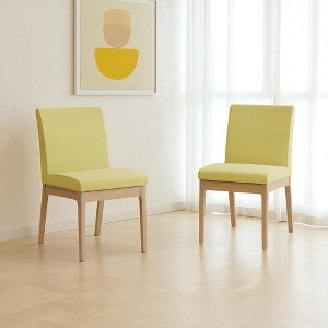 Set of 2 Contemporary Upholstered Dining Chairs with Rubberwood Legs, Padded Seat and Backrest, Modern Accent Chairs for Dining Room or Kitchen - 1 of 4