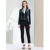 INSPIRE CHIC Women's 1 Button Lapel Collar Business Office Crop Suit Velvet Blazer - 3 of 4