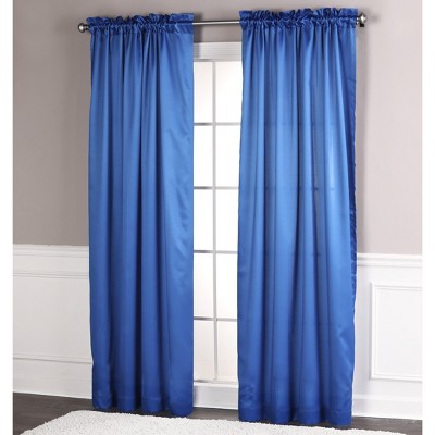 Lakeside Blue Room Darkening Decorative Curtain Panel with Rod Pocket - 52" x 84”