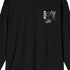 Godzilla Cherry Blossoms Front & Back Art Adult Brown Crew Neck Long Sleeve Shirt-XXL - 3 of 4