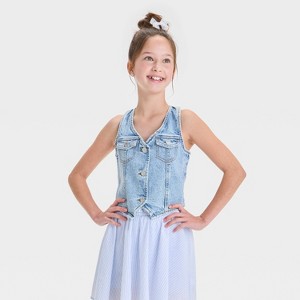 Girls' Denim Vest - art class™ - 1 of 3