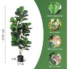 Faux Fiddle Leaf Fig Tree - 4/5/6ft Tall Artificial Ficus Lyrata with Decorative Pot - 3 of 4