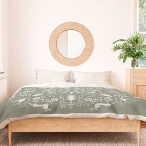 King Pimlada Phuapradit Winter Forest 1 Polyester Duvet Cover + Pillow Shams Gray - Deny Designs: 300 Thread Count, Abstract Pattern - 1 of 4