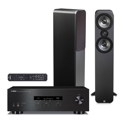 Yamaha R-S202 2-Channel Home Stereo Receiver with Bluetooth and 2-Way Flagship Floorstanding Speaker - Pair (Graphite)