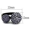 Slickblue Women's IP Black Stainless Steel Ring, Two Sphere Design with Multicolor Crystal Pave, Sizes 5 to 10 - 2 of 4