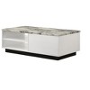 Vynxaria Modern Coffee Table - 47", White (Faux Marble Top), 1 Drawer + Open Shelves, Black Contrasting Base - 4 of 4