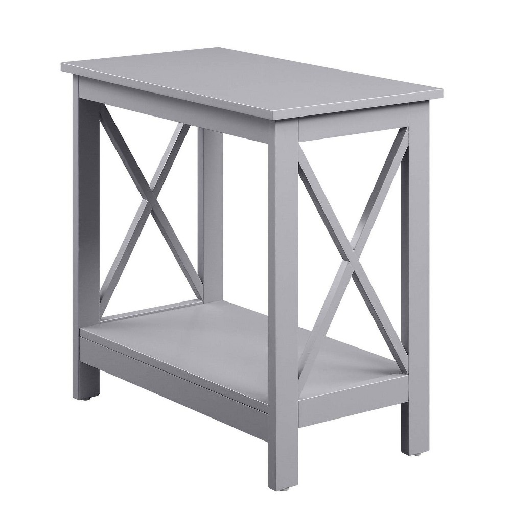 Photos - Coffee Table Oxford Chairside End Table with Shelf Gray - Breighton Home