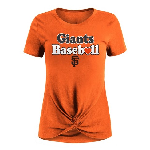 MLB San Francisco Giants Women's Front Twist Poly Rayon T-Shirt - XS