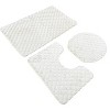 Home Mart Goods Ivory Textured Ultra Soft Non-Slip Absorbent Geometric Bathroom Bath Mat Set - 2 of 3