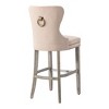 WestinTrends 29" Tufted Upholstered Velvet Bar Stool with Metal Footrest (Set of 2) - 4 of 4