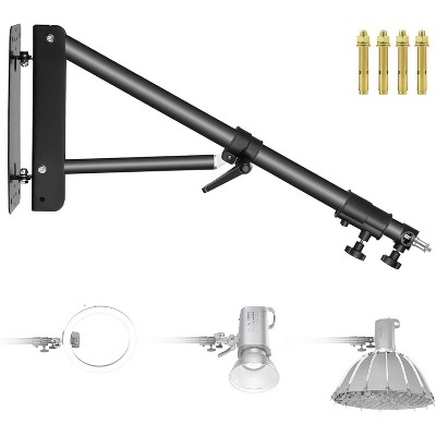 MaseiKar Wall Mounting Triangle Boom Arm for Photography Strobe Light, Monolight, Softbox, Umbrella, Reflector and Ring Light, 180 Degree Rotation