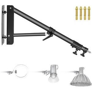 MaseiKar Wall Mounting Triangle Boom Arm for Photography Strobe Light, Monolight, Softbox, Umbrella, Reflector and Ring Light, 180 Degree Rotation - 1 of 4