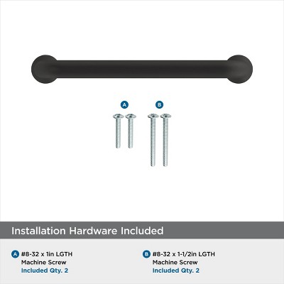Matte Black Steel Cabinet and Drawer Pull Bar
